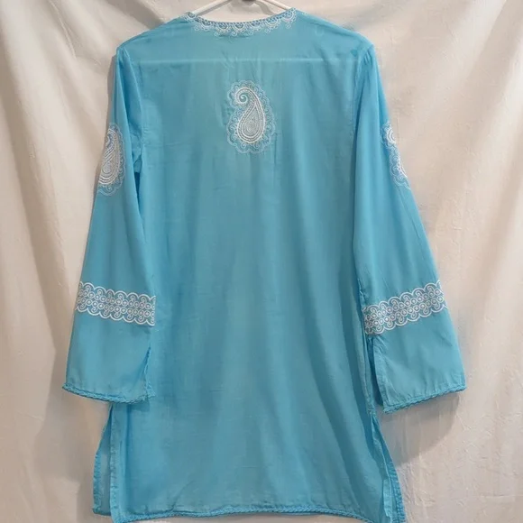 Mud Pie Blue and White Tunic Top Small - Picture 9 of 15